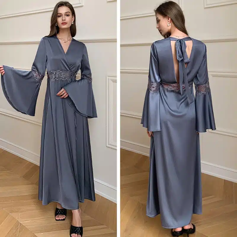 Robe de nuit Sexy en Satin glacé pour femmes – Image 3