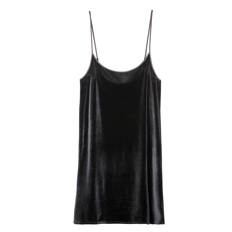 Camisola feminina de veludo preto